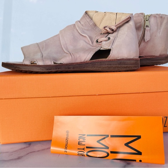 Miz Mooz Leather Wide Side Lace-Up Sandals-Fuller-Pearl-EU38. - Picture 1 of 8